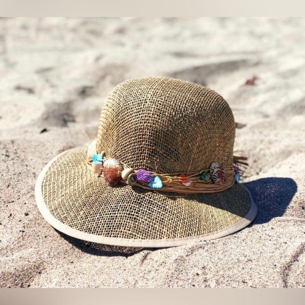 SeaShells Seagrass Visor Sun Hat
